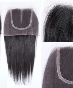 Brazilian Virgin Remy Human Hair Lace Closure Natural Straight Wealthy Hair