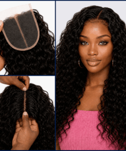 Deep Curly Closure 4x4 Human Hair Protective Style