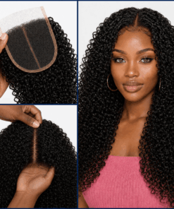 Glueless 5x5 Island Curly Lace Closure Human Hair