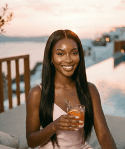 Brazilian Yaki Straight Human Hair Bundles Blowout Look