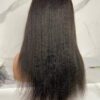 Yaki Straight 18 Inches Natural Color 1b Human Hair Lace Front Wig Back
