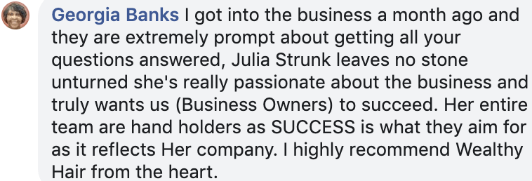 Wealthy Hair Business Program Reviews From Facebook