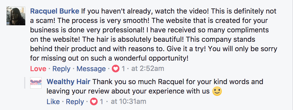 Wealthy Hair Business System Package Reviews By Racquel