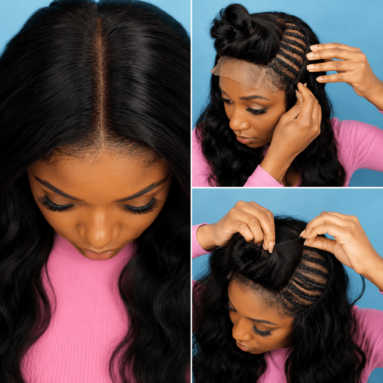 Natural hair preparation for sew-in with closure