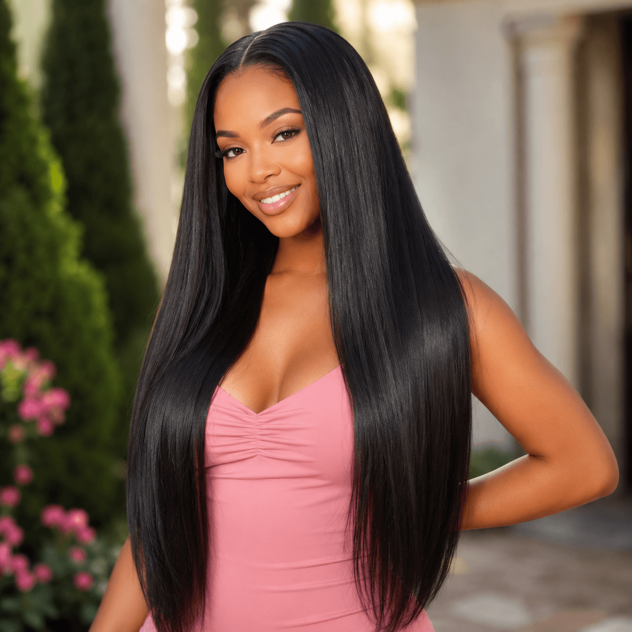 Premium human hair bundles with aligned cuticles
