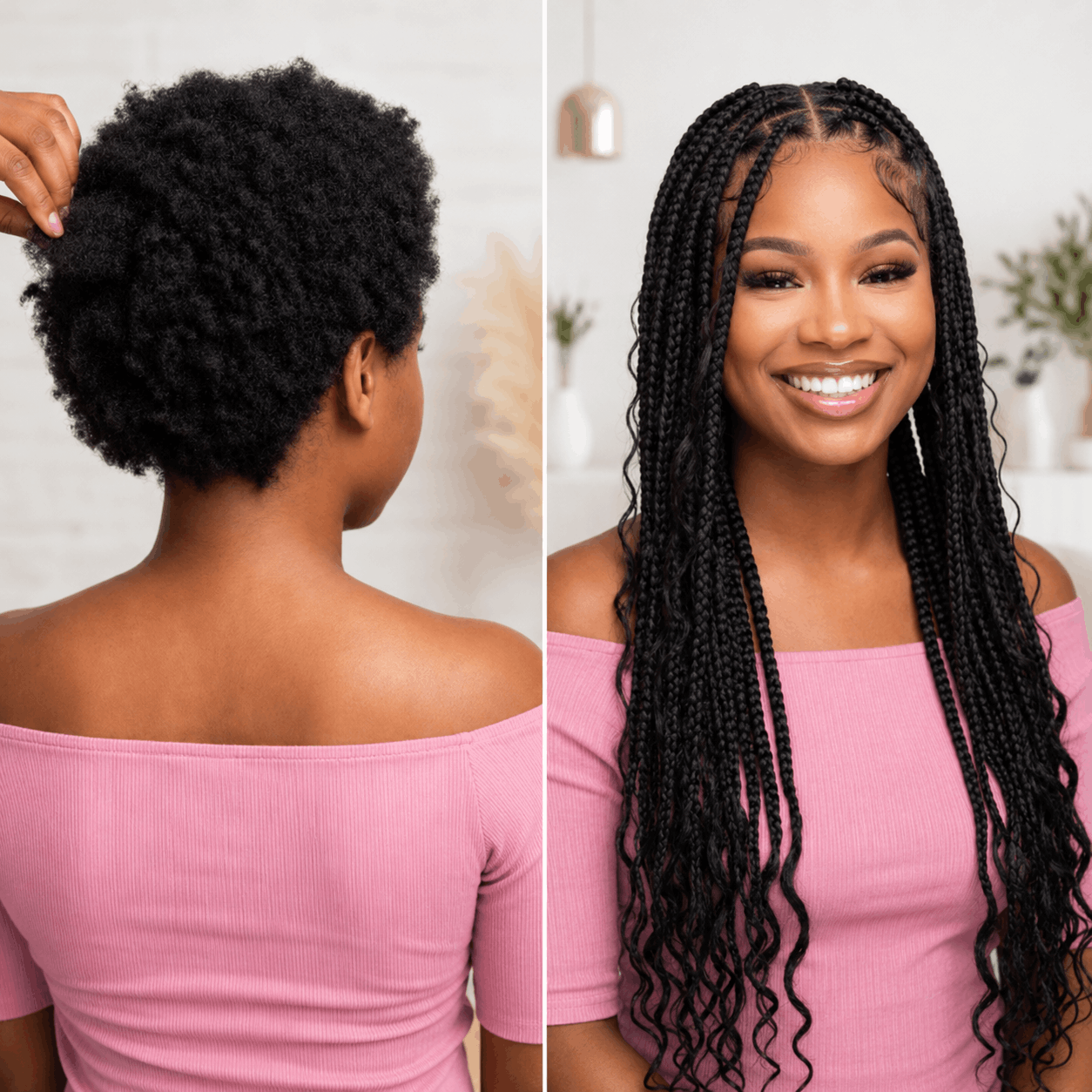 4C Hair Works Well With Knotless Braids