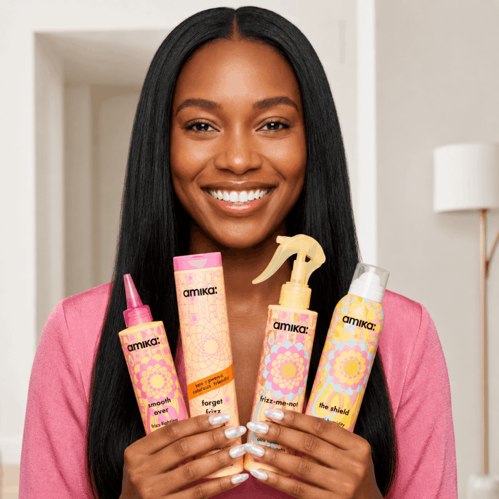 Amika Hair Products Complete Review Guide Flat Lay Image