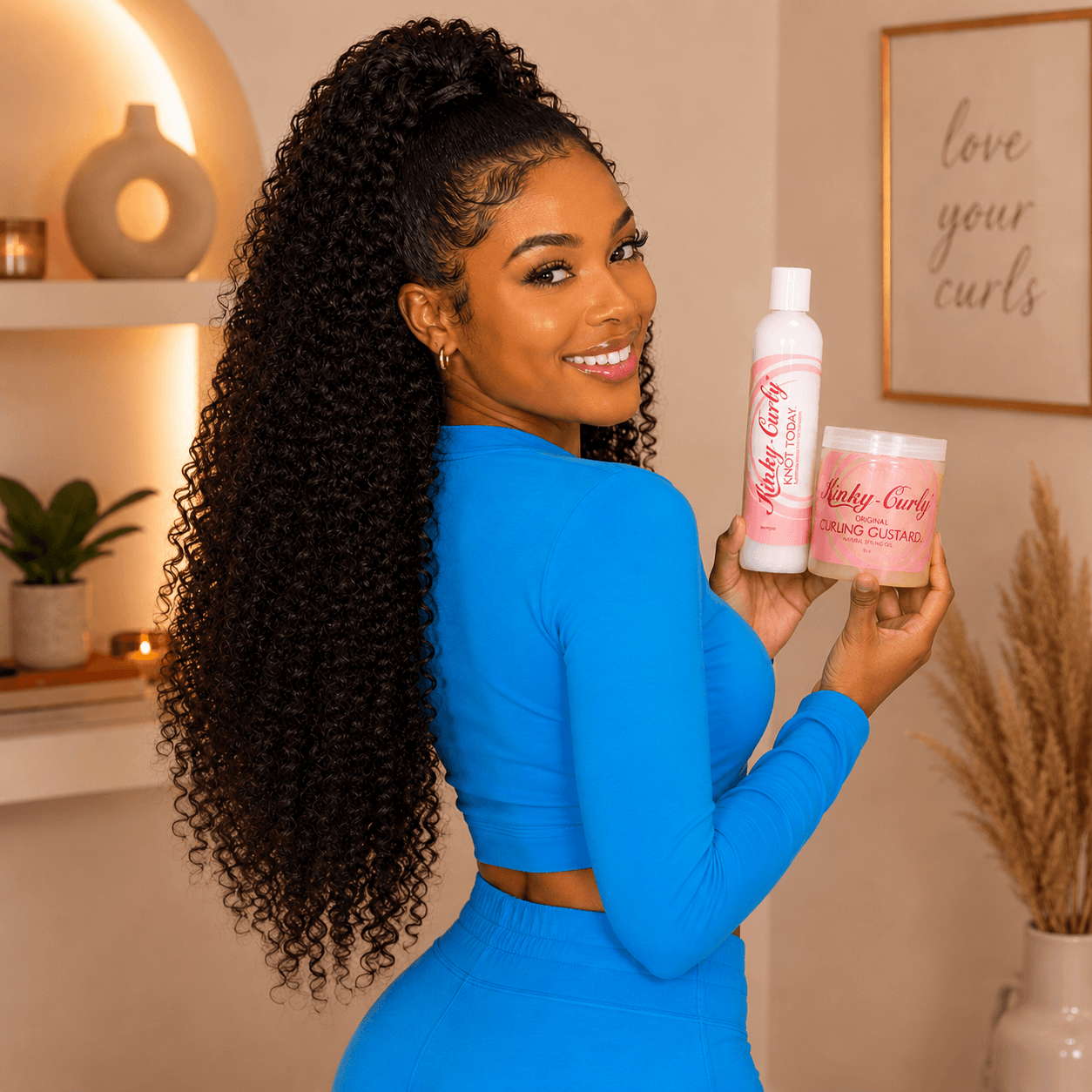 Kinky Curly Hair Products Flat Lay