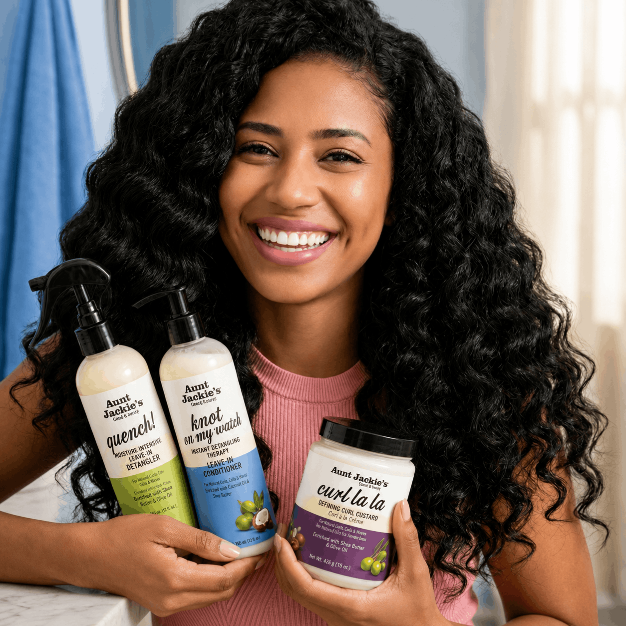 How To Layer Aunt Jackie’s Hair Products For Defined Curly Hair