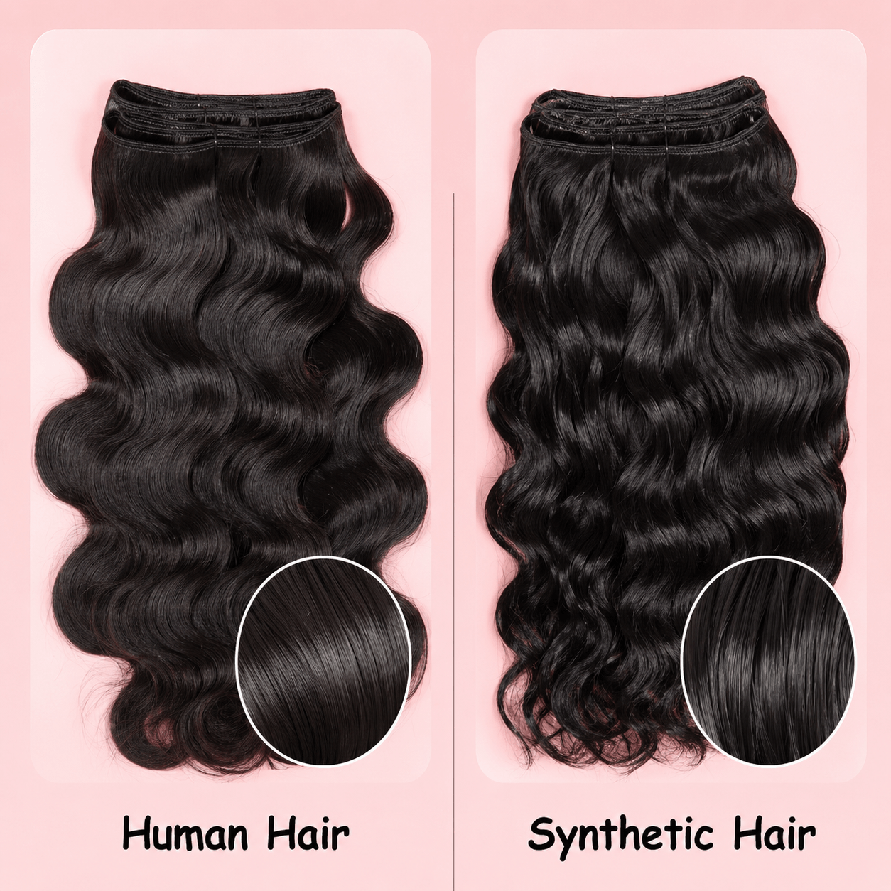 Synthetic Hair Extensions Compared To Human Hair Wefts