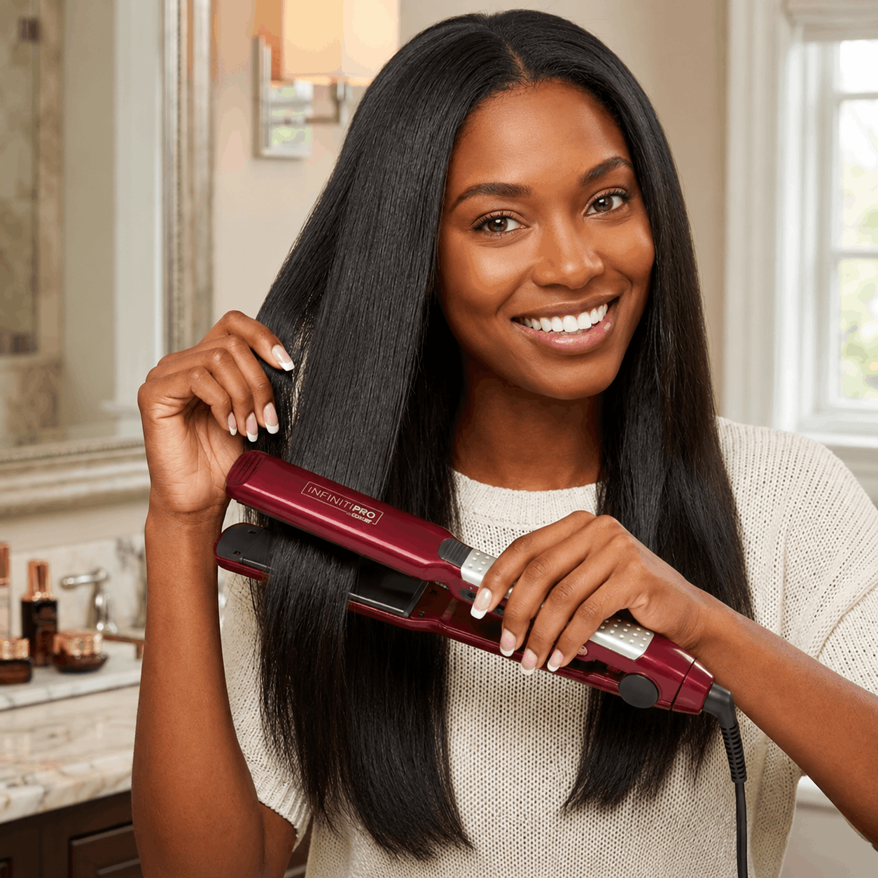  INFINITIPRO By Conair Tourmaline Ceramic Flat Iron For Black Hair