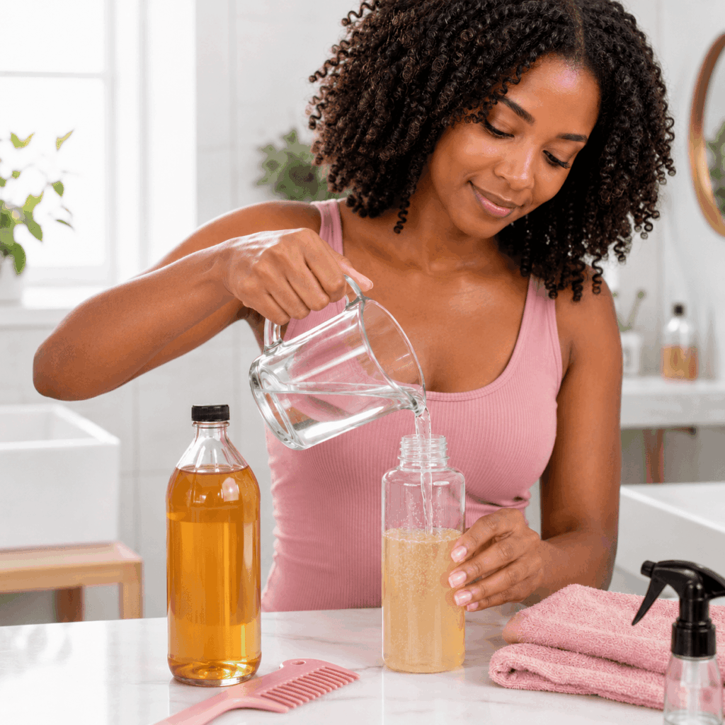 Diluted Apple Cider Vinegar Hair Rinse For Scalp Protection
