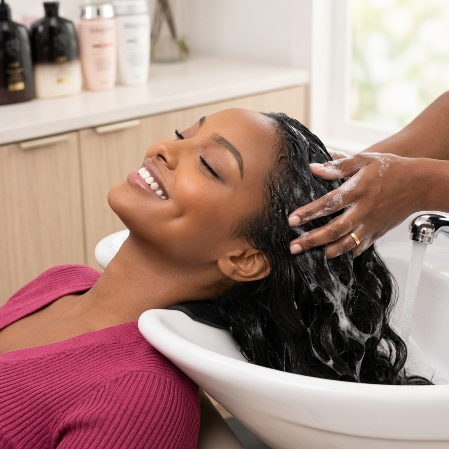 Washing A Basic Sew In With Gentle Hair Care Products