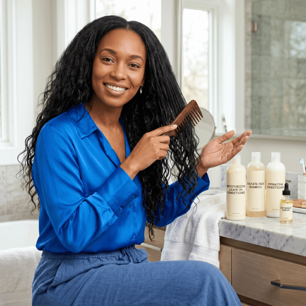 Hair Weave Sew In Care Routine With Leave In Conditioner