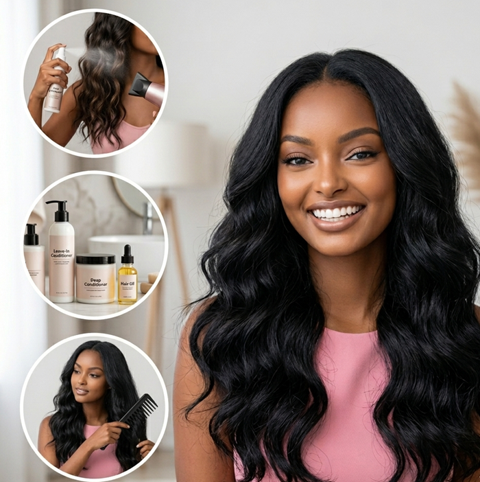 Body Wave Hair Bundles Maintenance With Hydrating Hair Care Products