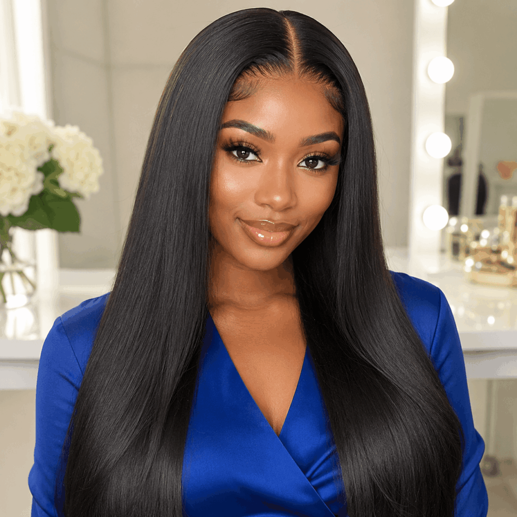 Straight Lace Front Wigs Natural Human Hair Wig With Realistic Hairline