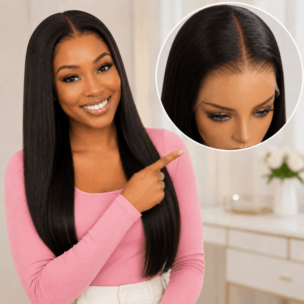 Straight Lace Front Wig With Natural Lace Hairline And Straight Human Hair
