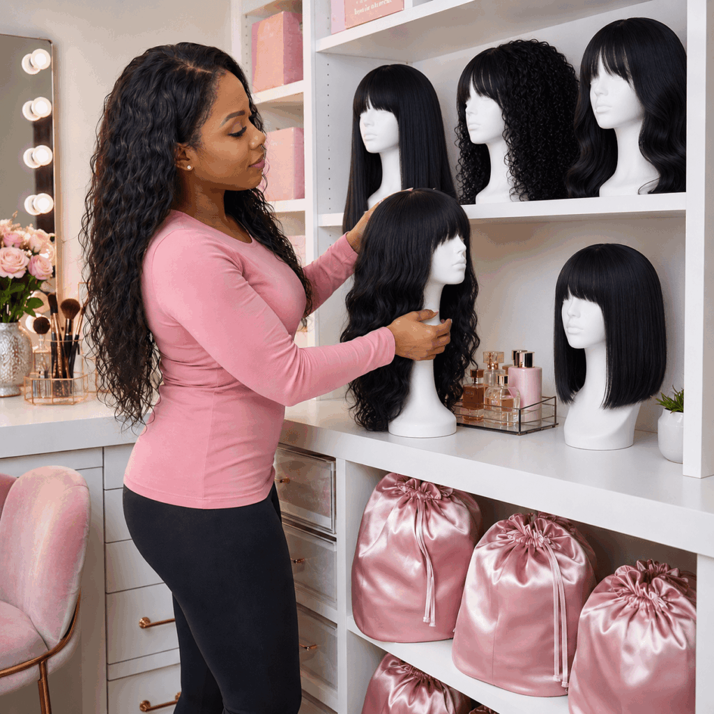 Best Way To Store A Wig On A Wig Stand And In A Satin Storage Bag
